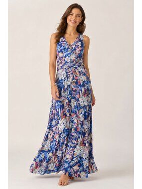 J. McLaughlin Women's Tropical Floral Print Sleeveless Maxi Dress Size 6